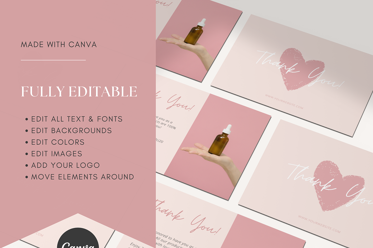 Pink Thank You Card Template (Canva), a Card Template by Gebers Marketing & Design (Photo 5 of 8)