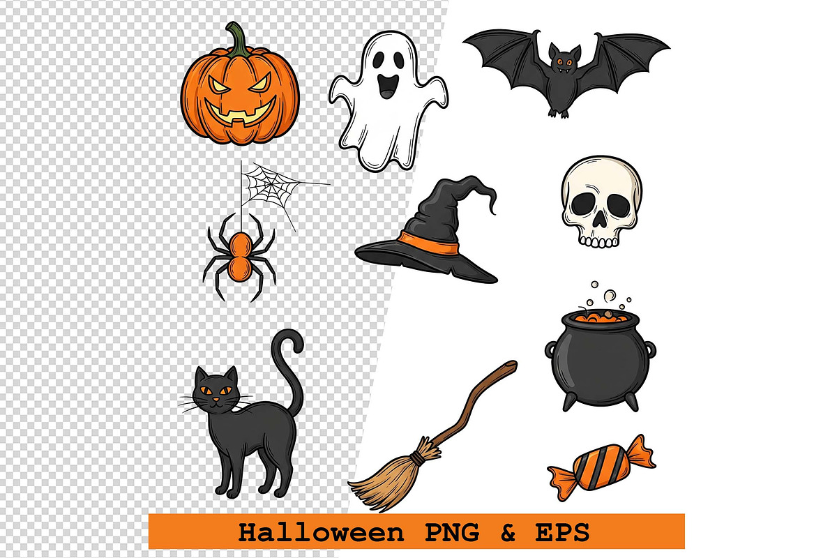 Set of Halloween icons vector, an Icon by one-touch