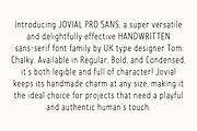 Jovial Sans Pro - Handwritten Fonts, a Sans Serif Font by Tom Chalky (Thumbnail 2 of 7)