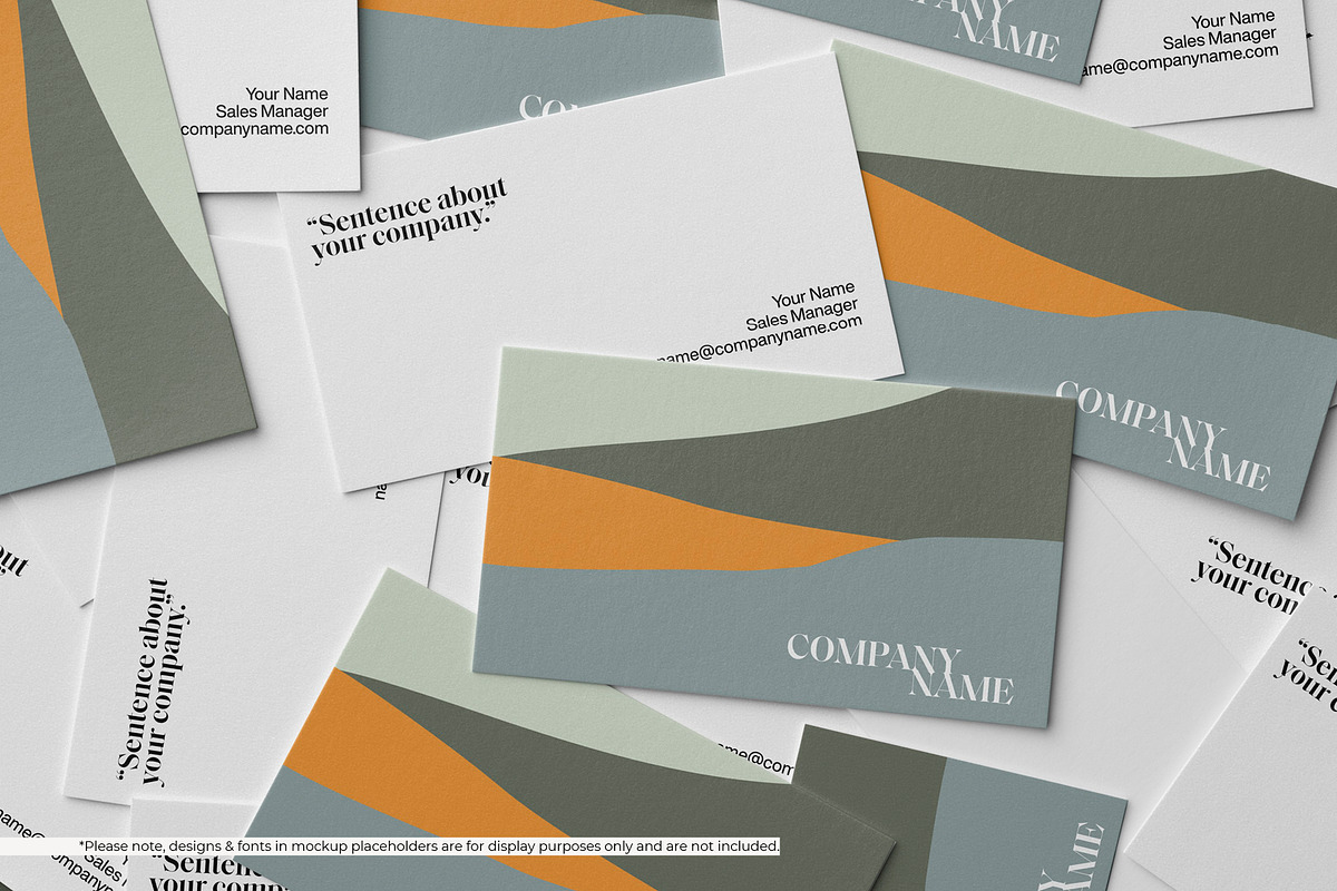 Scattered US Business Cards Mockup, a Merchandise Mockup by Moixo studio (Photo 3 of 4)