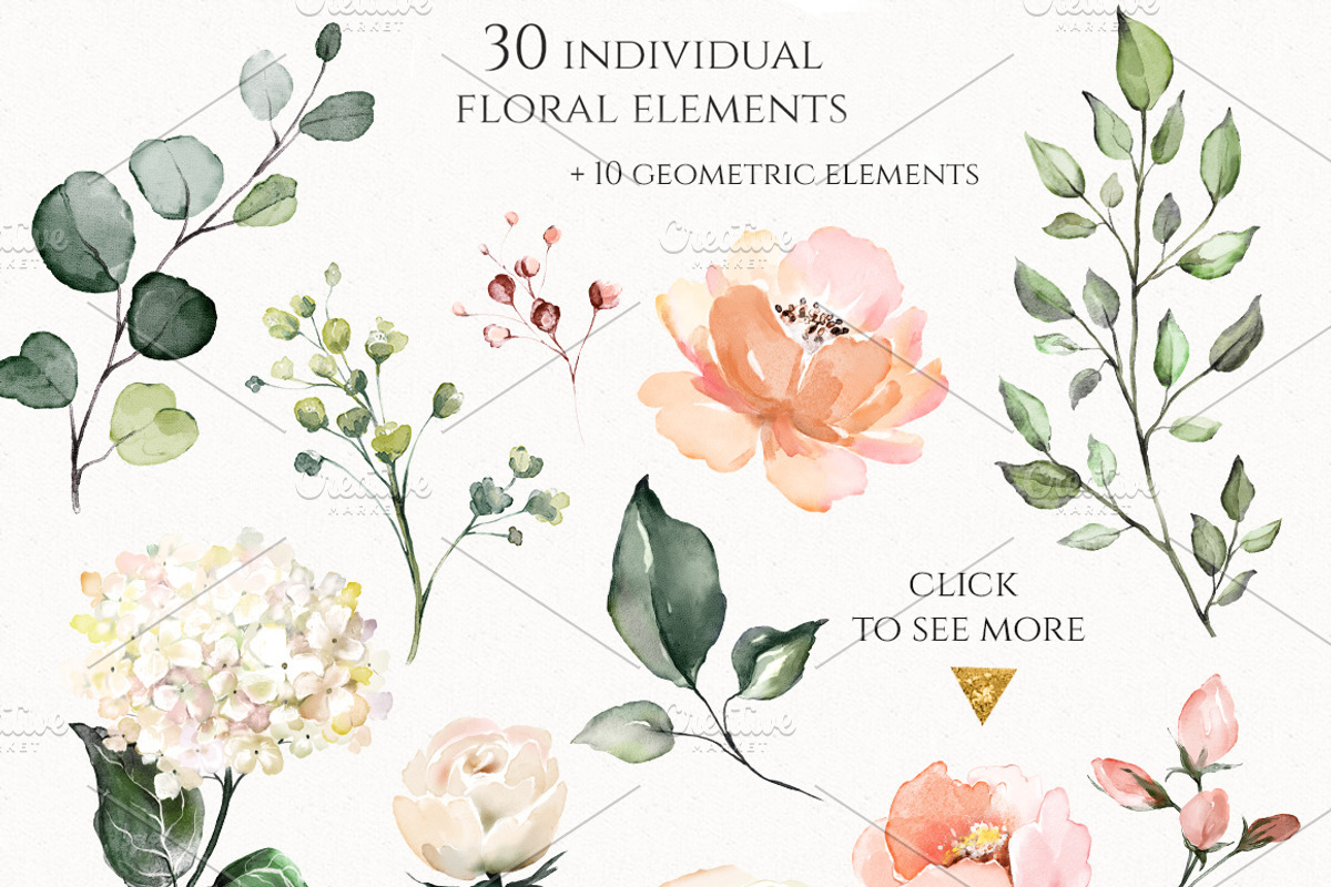 Sunny watercolor floral collection, a Decorative Illustration by Lisima (Photo 10 of 14)