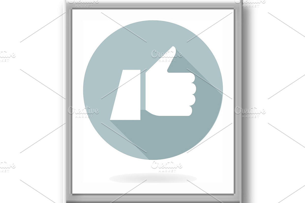 Fine Vector Flat Icon With Thumb Up, an Outline Icon by FineArtStudio (Photo 2 of 3)