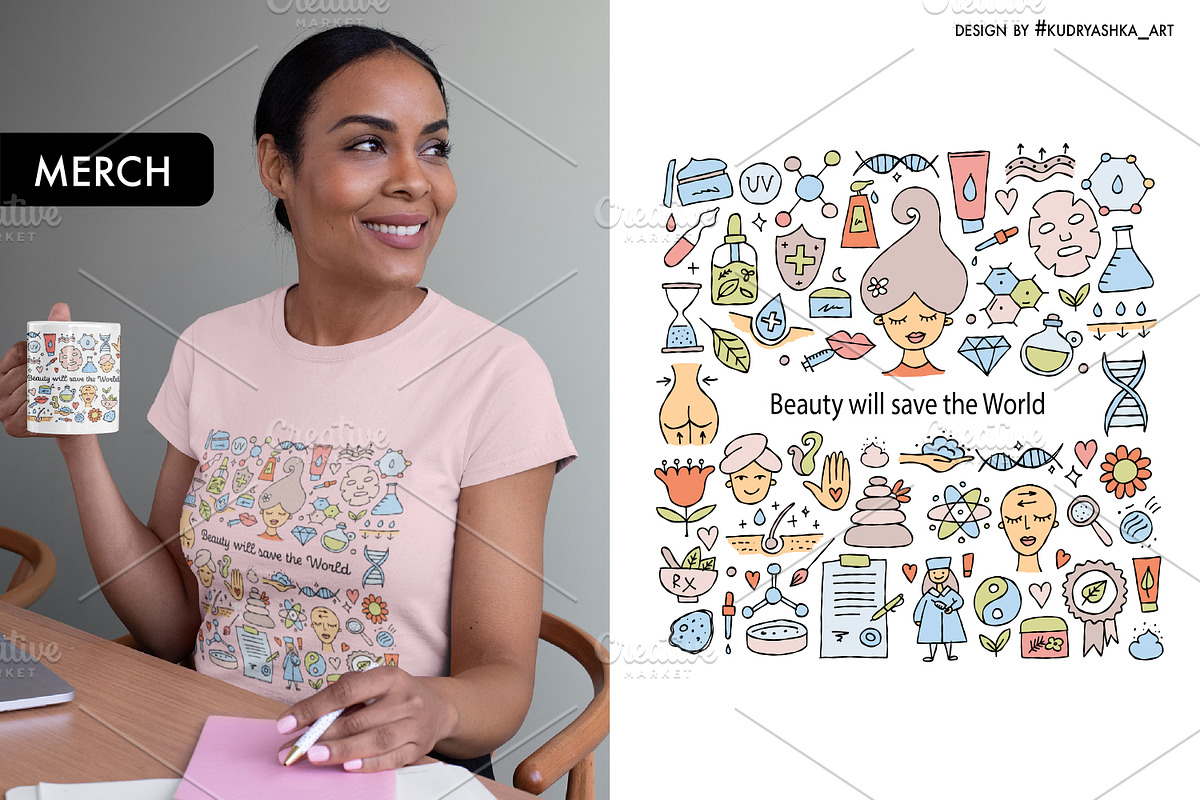 Skin Care. Cosmetology Vector Set, a Marketing Template by Kudryashka (Photo 10 of 19)