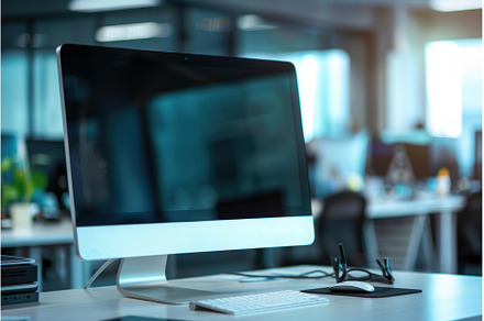 Modern desktop computer showing, a Technology Photo by Ylivdesign