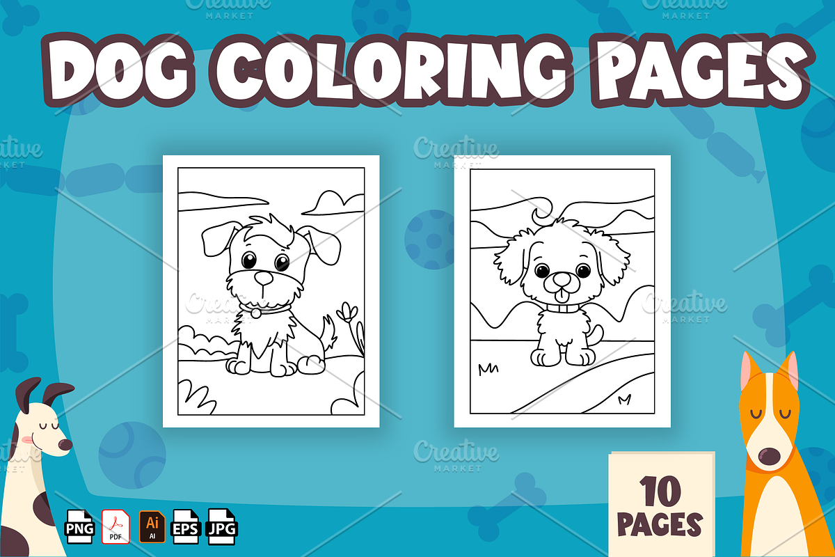 Printable Dog Coloring Pages for Kid, an Animal Illustration by Sultana177 (Photo 2 of 3)