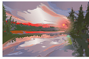 Fishing landscapes artwork vector, a Person Illustration by Fedor Fiberg Vector Shop (Thumbnail 3 of 3)