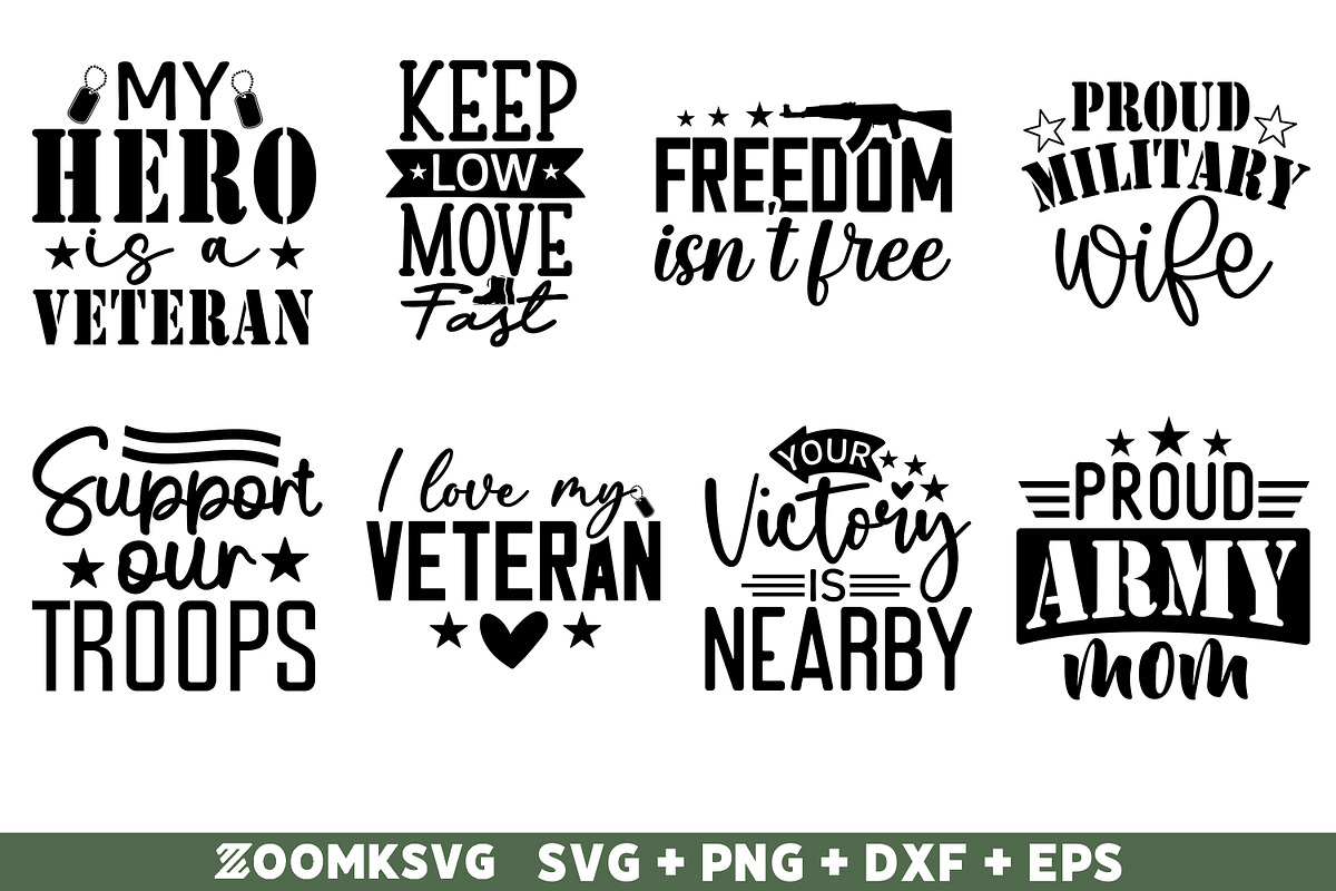 Military SVG Bundle 40 Designs, an Illustration by ZoomkSVG (Photo 4 of 7)