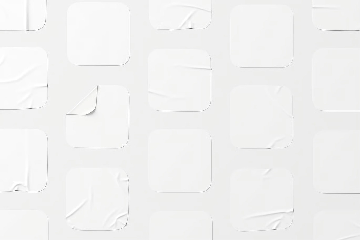 Square Sticker Mockup, a Packaging Mockup by zpackcreative (Photo 3 of 6)