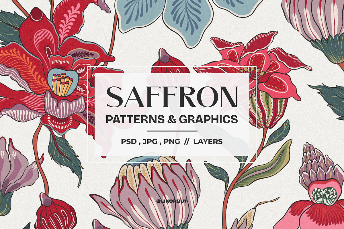 Bohemian Chintz Floral Pattern, a Pattern Graphic by likorbut (Photo 1 of 14)