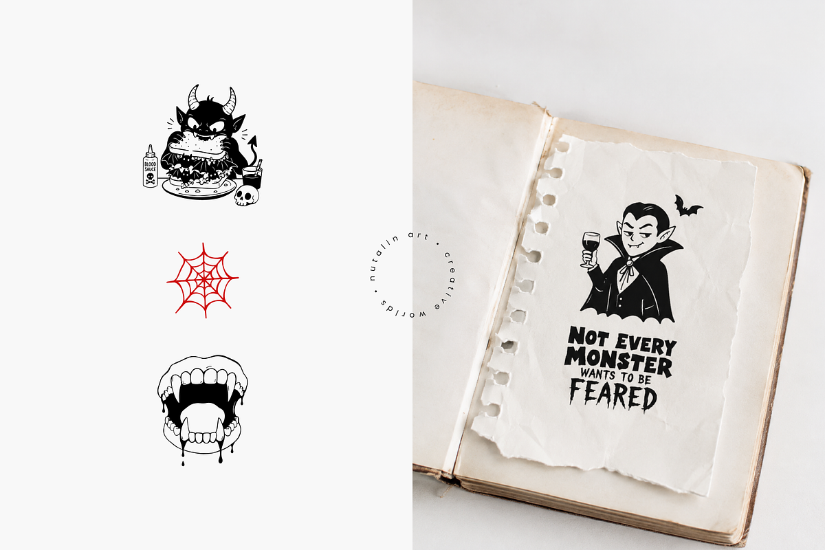Gothic Spooky Halloween Clipart, an Object Illustration by Nutalin Art (Photo 6 of 12)