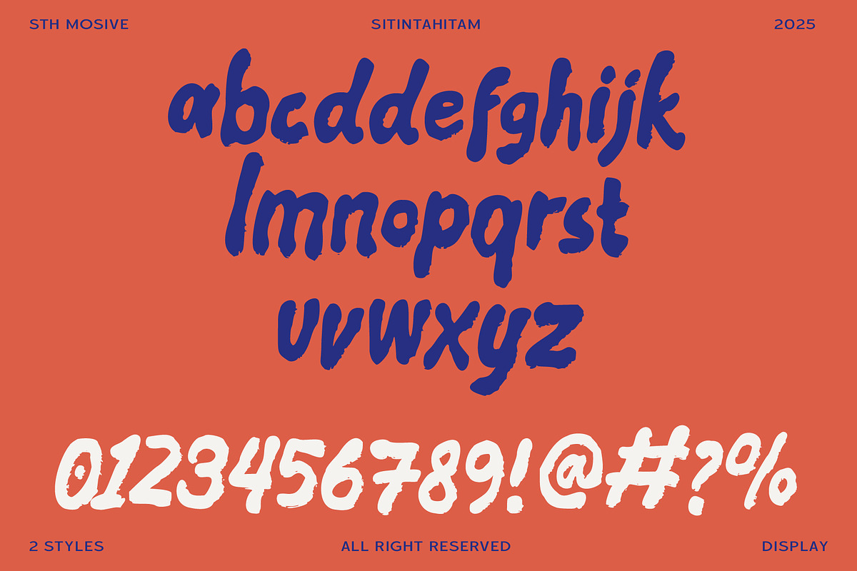 Mosive Quirky Display Typeface, a Handwritten Font by Sitintahitam (Photo 5 of 9)