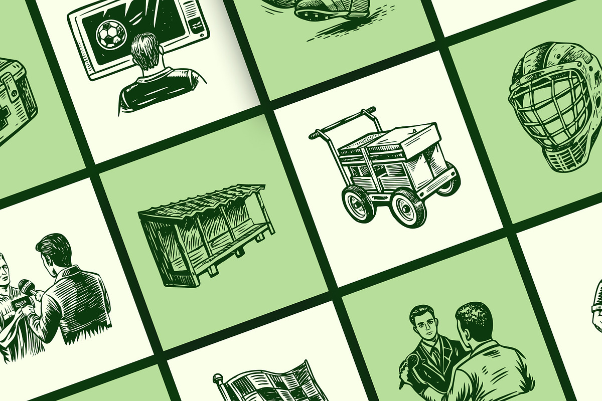Vintage Soccer Illustration Set, a Sport Illustration by Prosymbols (Photo 5 of 10)