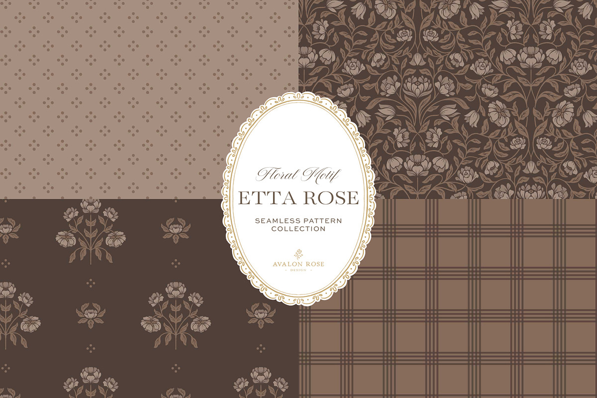 Vintage Brown Floral Print Patterns, a Pattern Graphic by Eclectic Anthology (Photo 2 of 14)