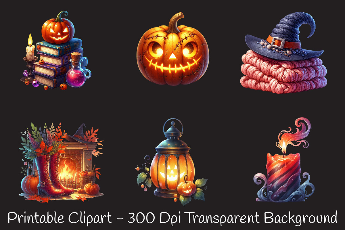 Cozy Halloween Sublimation Clipart, a Seasonal Illustration by RobertsArt (Photo 4 of 7)