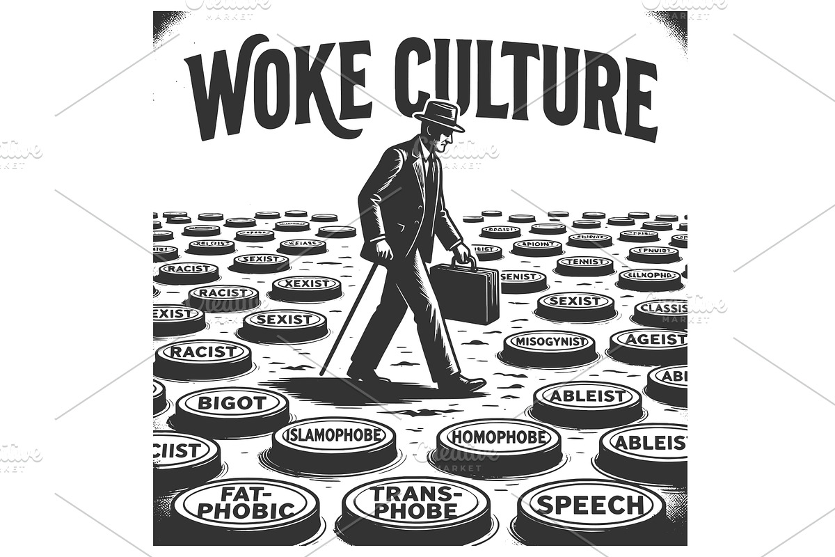 Woke Culture Concept with Social, a Person Illustration by AlexArt
