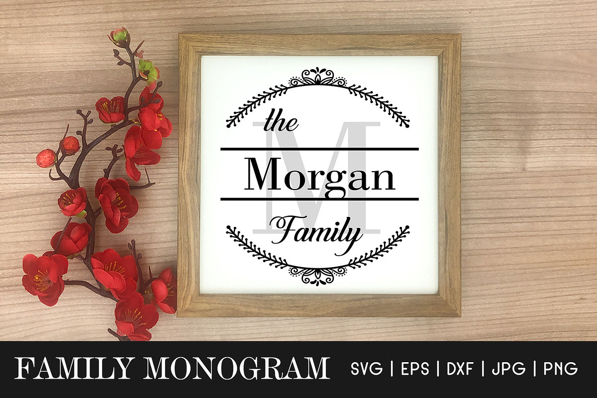 Family monogram SVG - Family Sign, a Decorative Illustration by Dasagani (Photo 4 of 4)