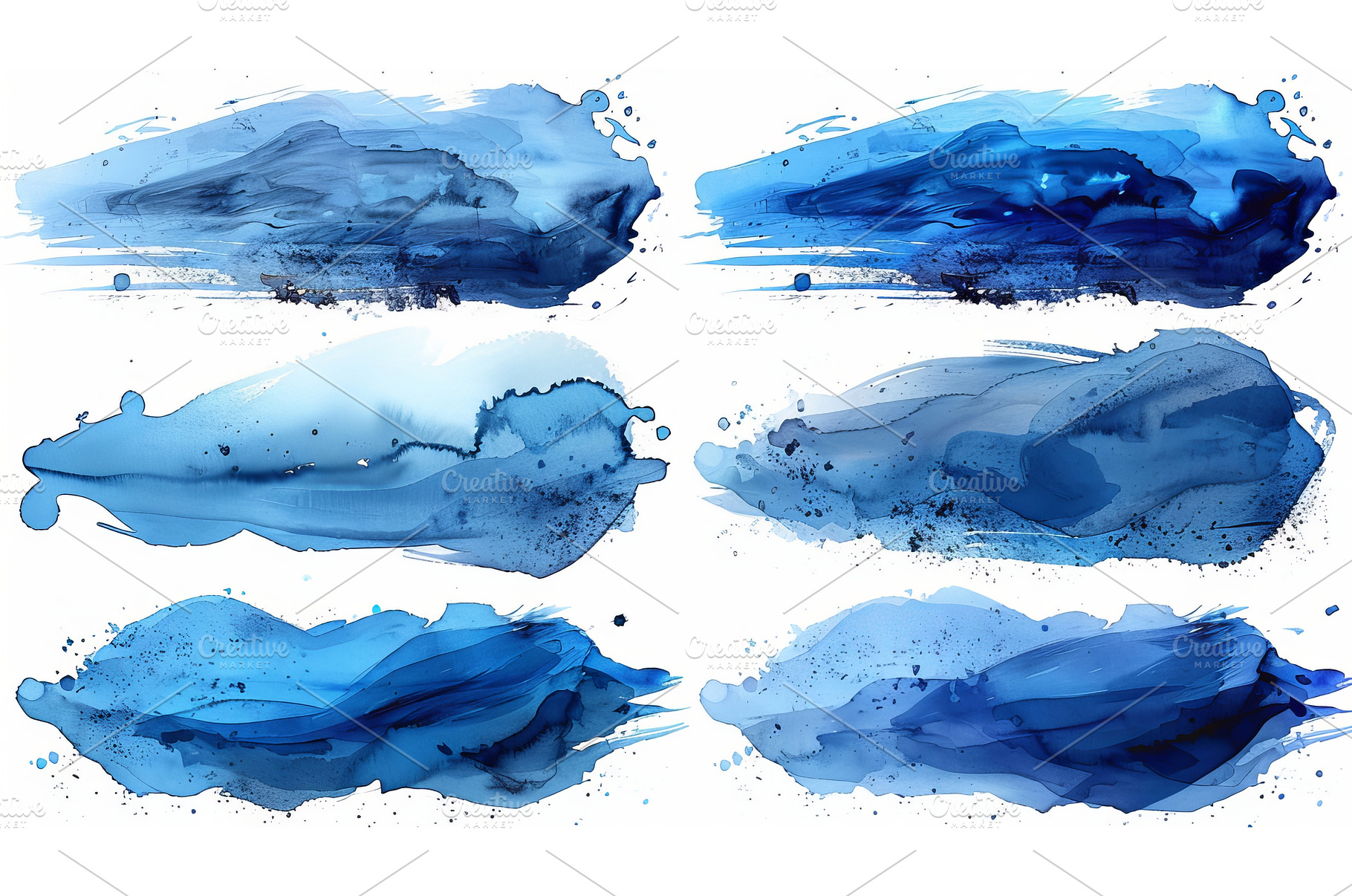 An abstract painting in blue ink on, a Background Photo by ZinetroN