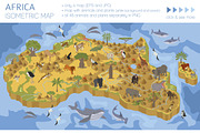 Africa isometric flora & fauna map, an Animal Illustration by pet design shop (Thumbnail 1 of 5)