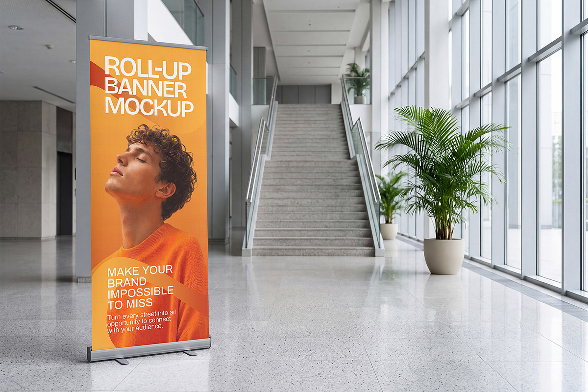 Interior Roll-Up Banner Mockup