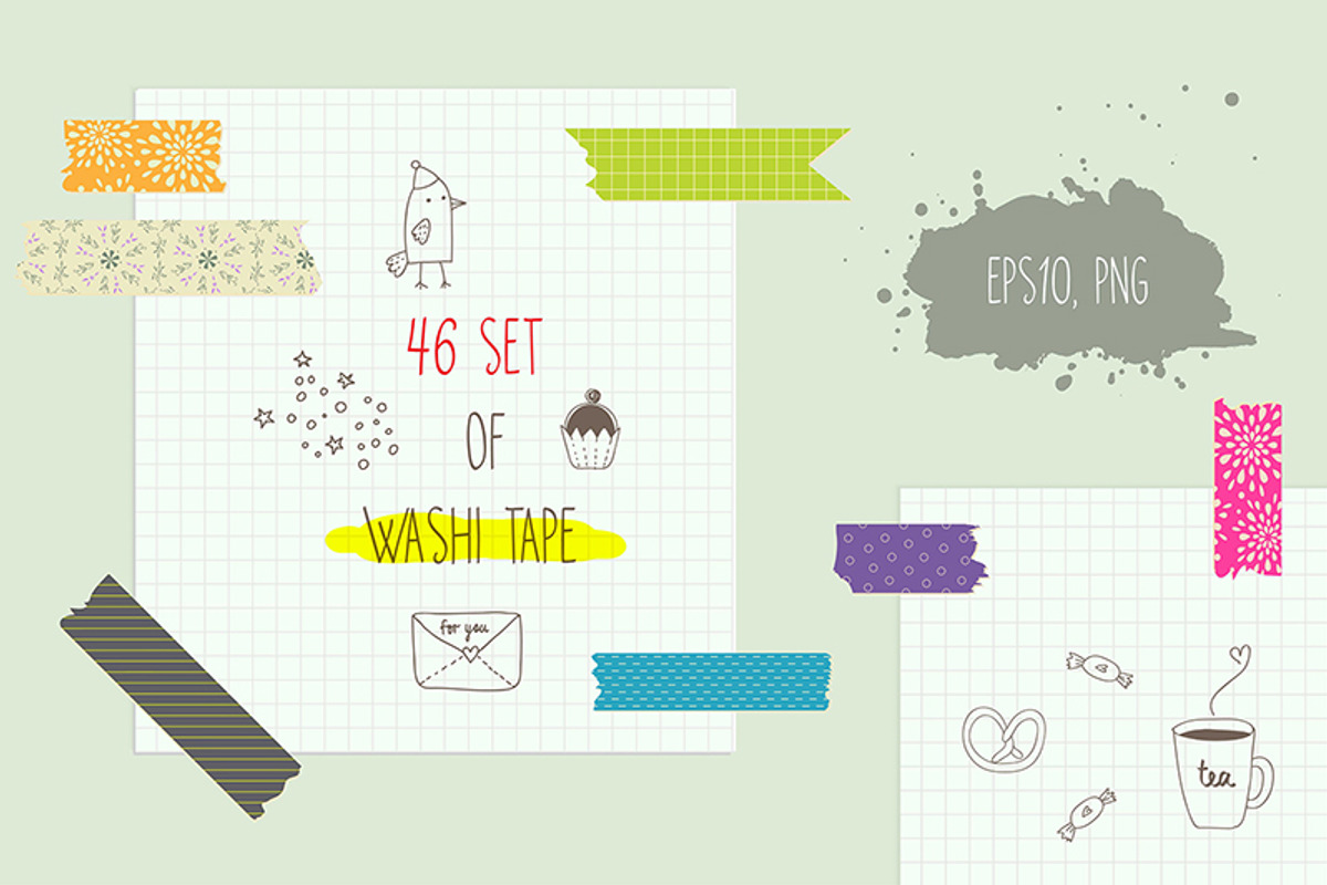 Washi Tape Clipart & Vectors Set, an Illustration by Lera Efremova (Photo 1 of 3)