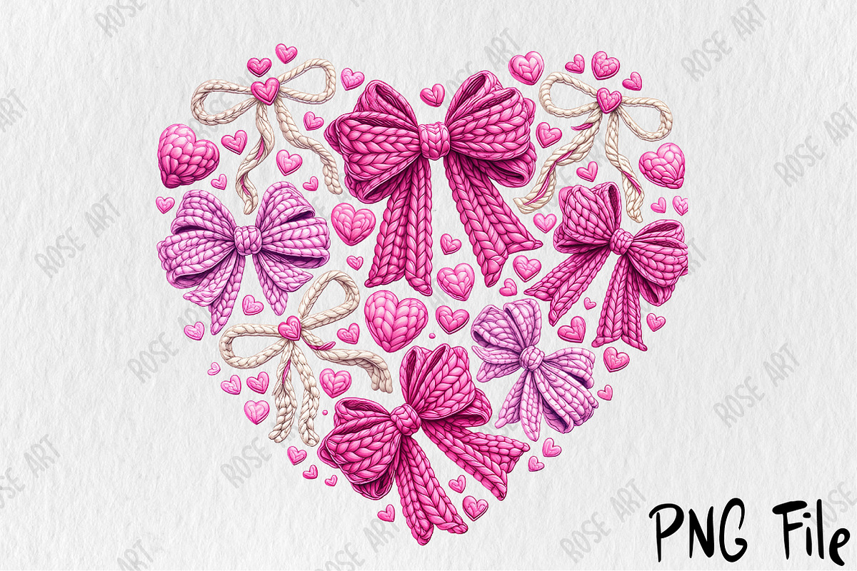 Yarn Crochet Heart Coquette Bow Png, a Seasonal Illustration by Rose Art (Photo 5 of 5)