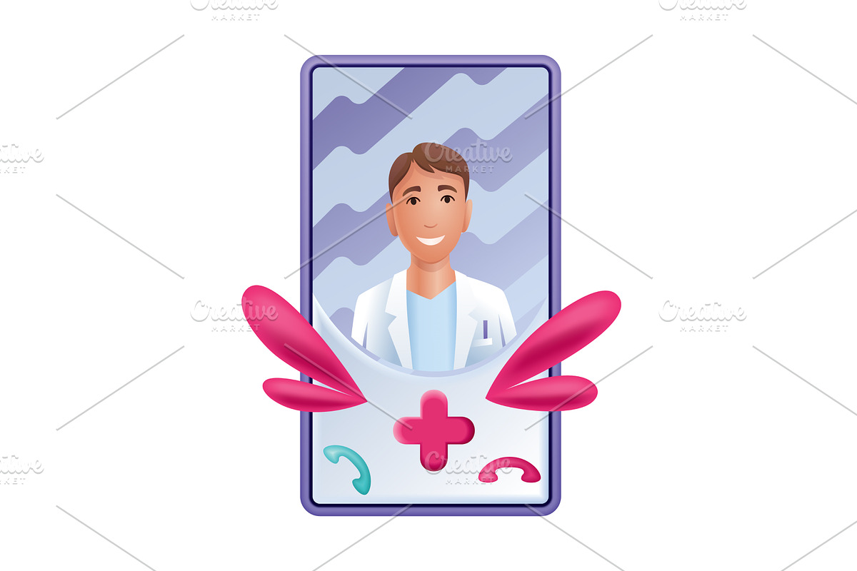 Online medical services mobile, a Healthcare Illustration by Things for designers