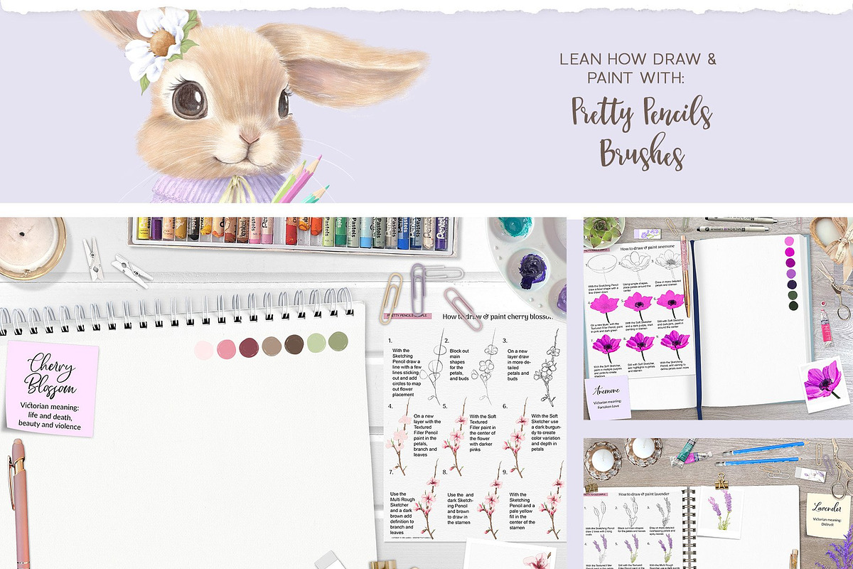 Fun Floral Sketchbook Practices, a Brush Add-On by Pretty Little Lines (Photo 8 of 17)