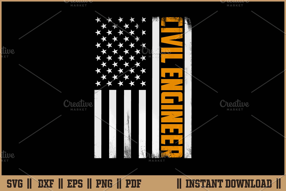 American Flag Civil Engineer SVG, a Work Illustration by Handy Arts Studio (Photo 1 of 3)