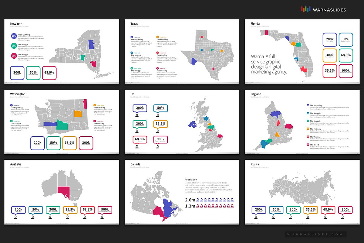 Maps PowerPoint Templates, a Presentation Template by Warna Works (Photo 7 of 10)