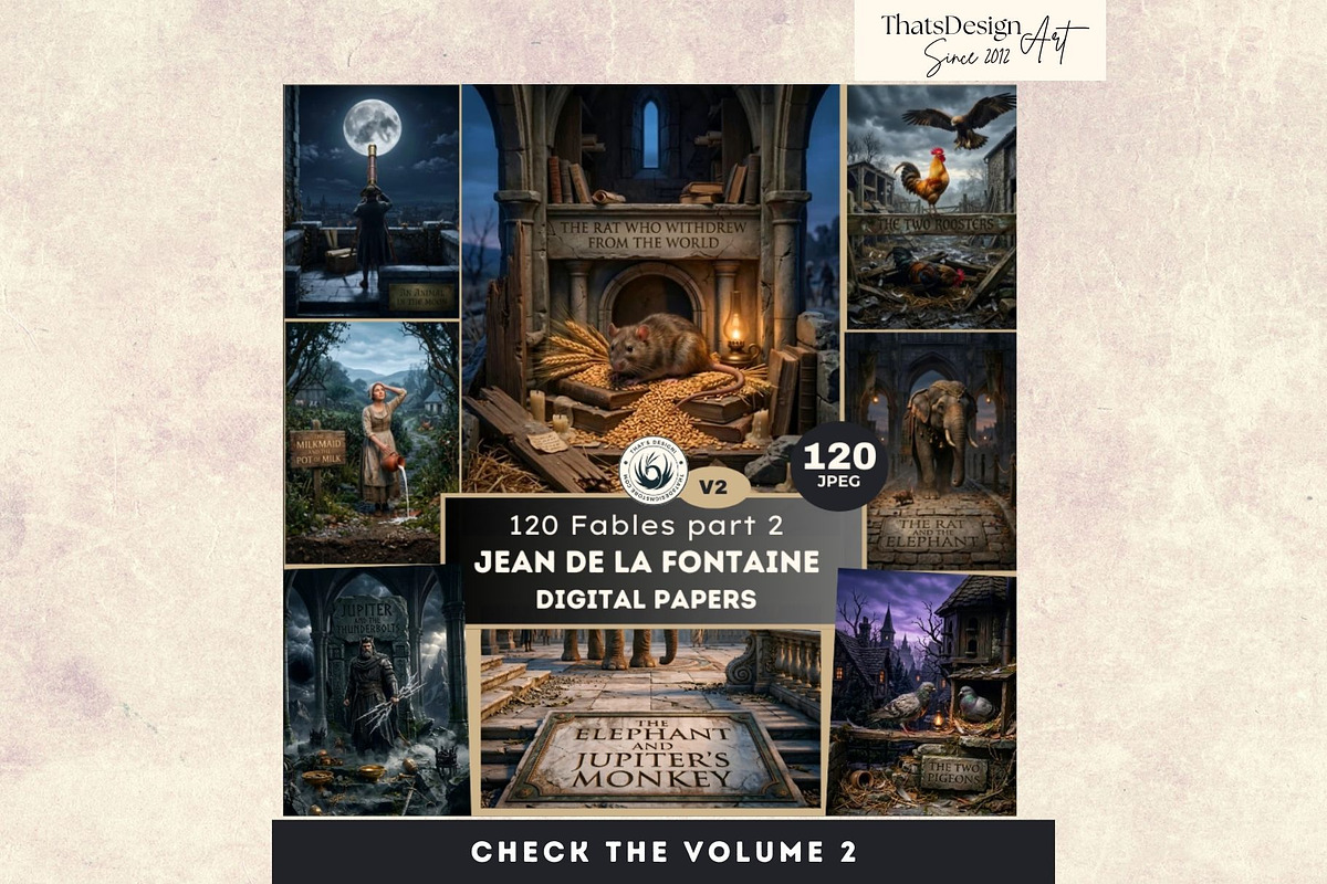 Jean De La Fontaine Fables Papers V1, an Education Illustration by ThatsDesignArt (Photo 16 of 16)