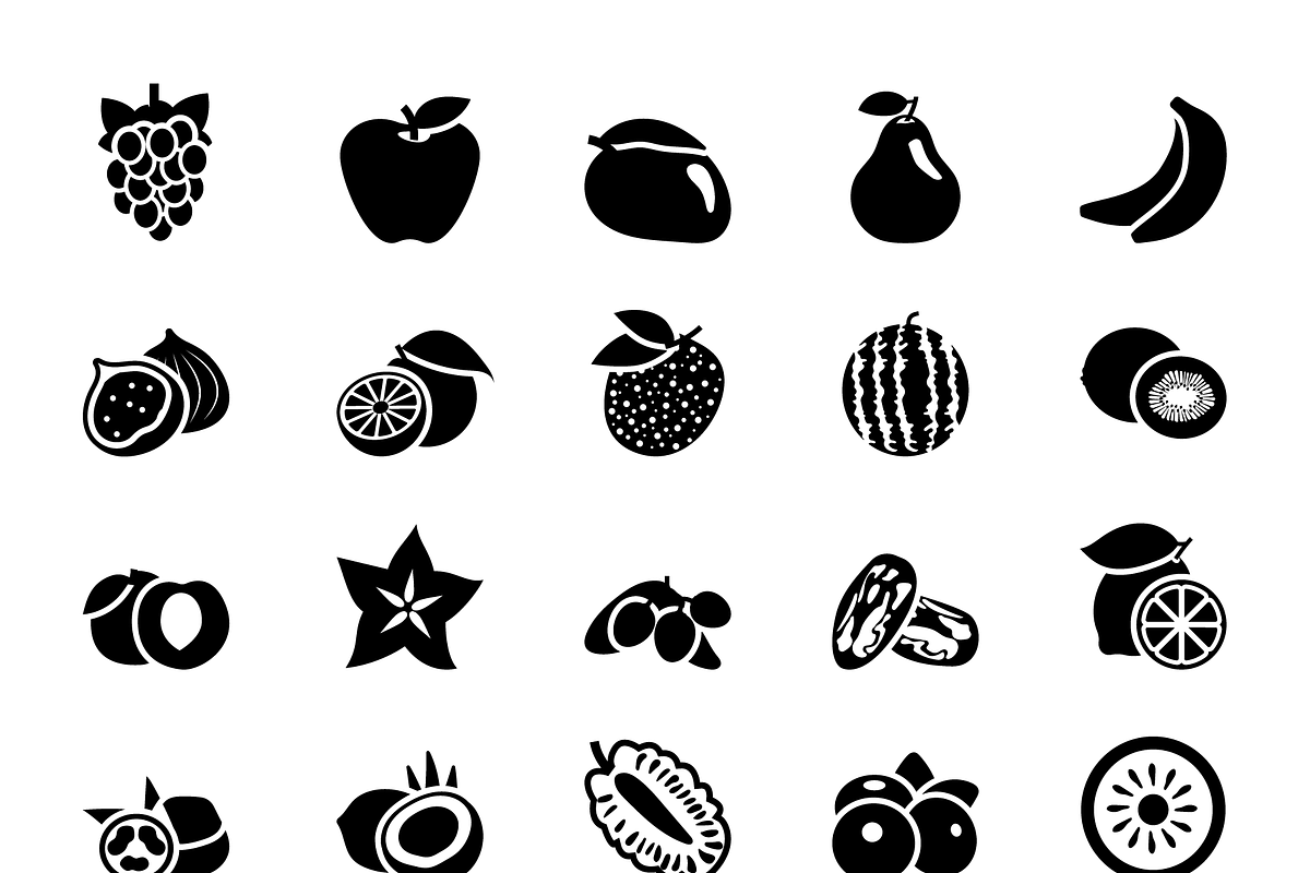 Flat Fruits Icons Set, a Duotone Icon by Brickclay (Photo 6 of 6)
