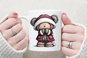 Sweet Christmas Teddy Bear Clipart, an Animal Illustration by Sublimation Artist (Thumbnail 5 of 6)