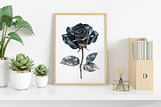 Black and Silver Glam Roses Clipart, an Illustration by Canvas Craft (Thumbnail 6 of 9)