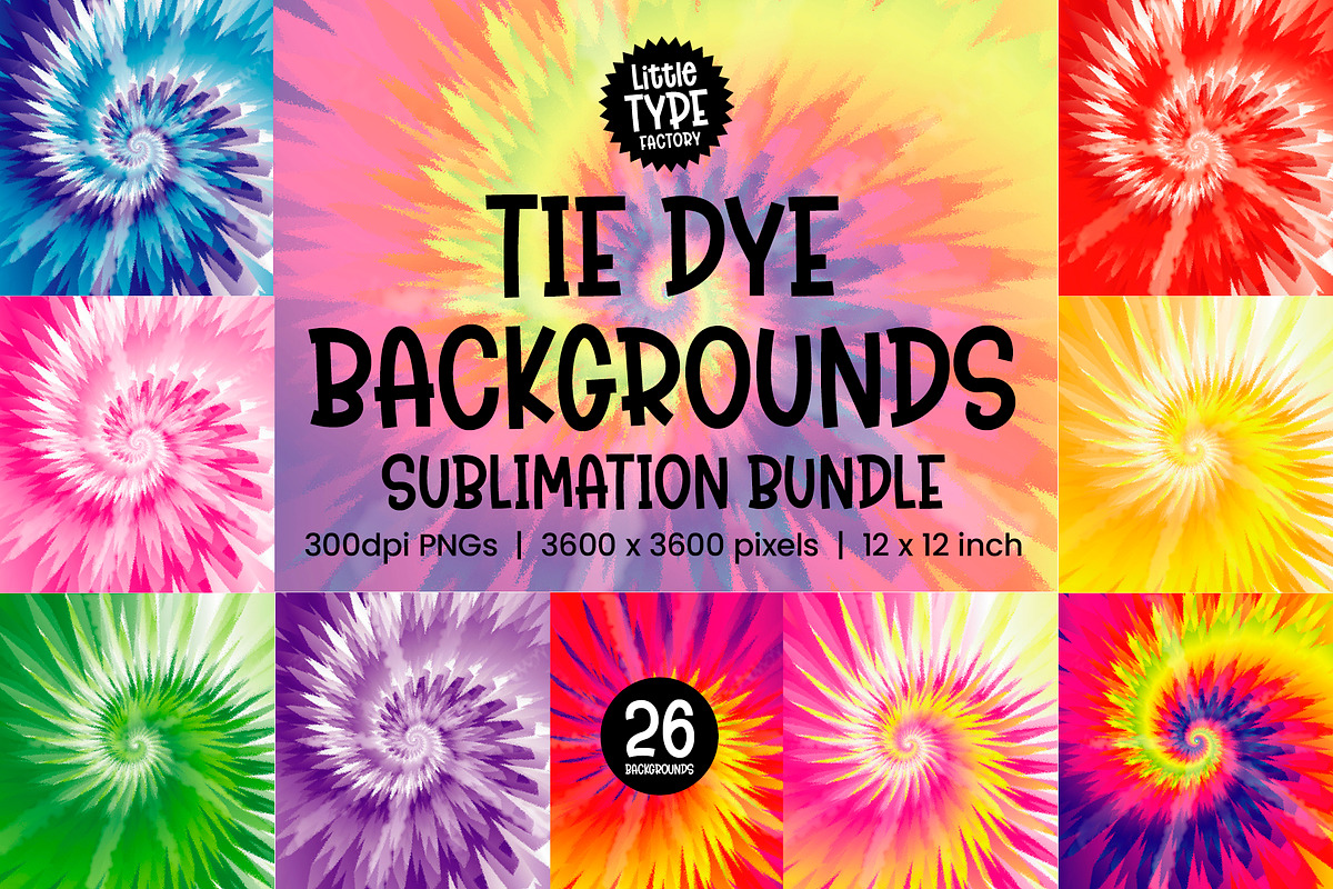 TIE DYE BACKGROUNDS, a Pattern Graphic by Little Type Factory (Photo 1 of 5)