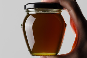 Honey jar mockup JPEG, a Food & Drink Photo by Shablon