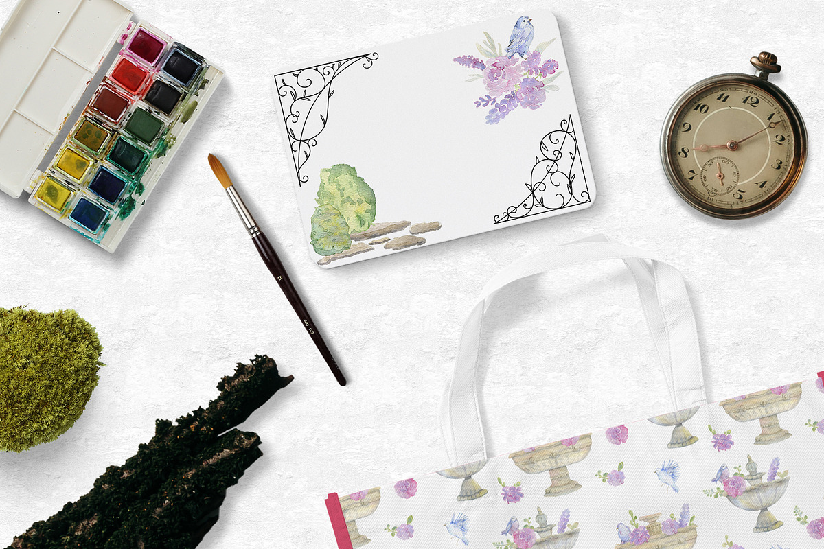 Watercolor victorian garden, an Animal Illustration by kateja (Photo 2 of 11)