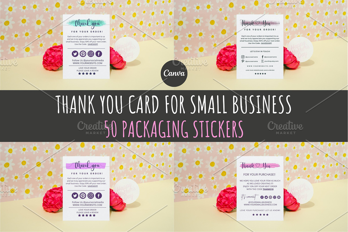 THANK YOU CARD FOR SMALL BUSINESS, a Flyer Template by Oskar Wantopi (Photo 1 of 8)