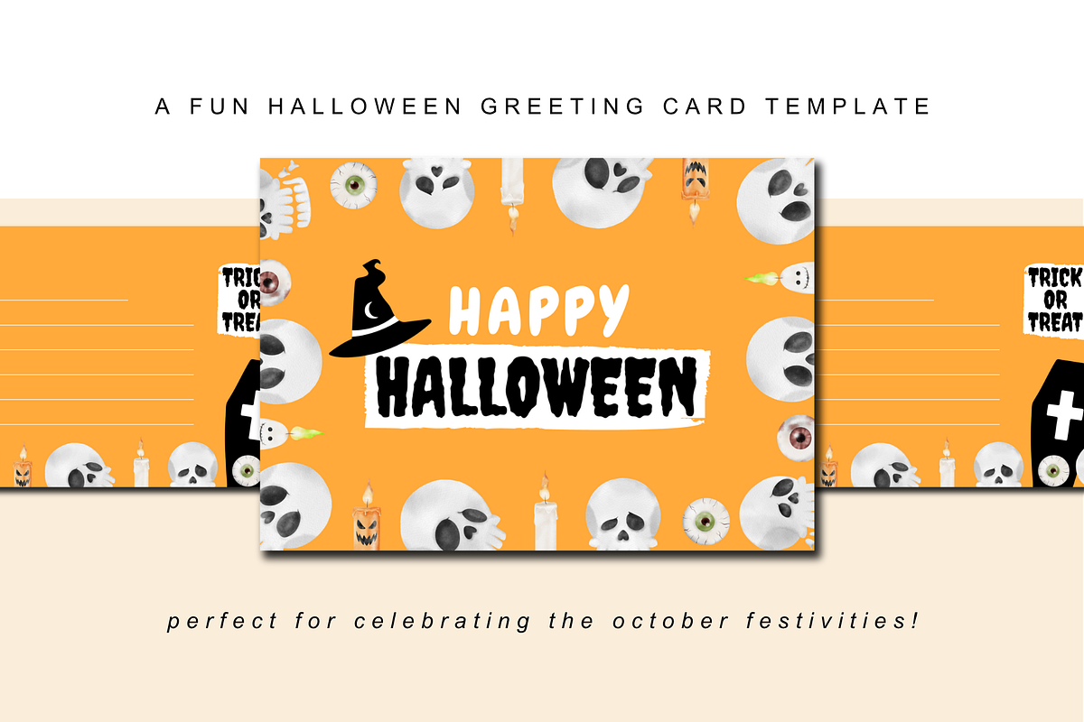 Fun Halloween Greeting Card, a Card Template by The Little Lily Studio (Photo 3 of 5)
