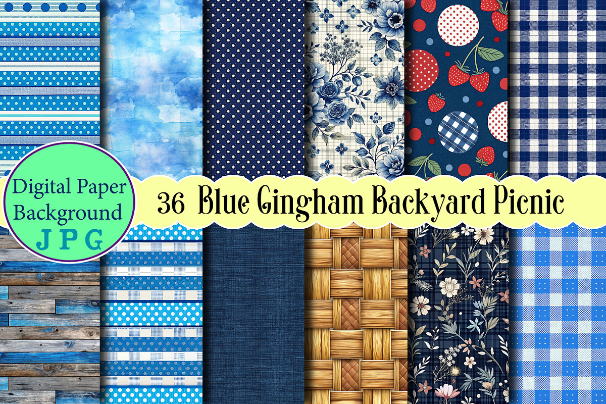 Blue Gingham Backyard Picnic Papers, a Background Photo by Wow Magic (Photo 1 of 2)