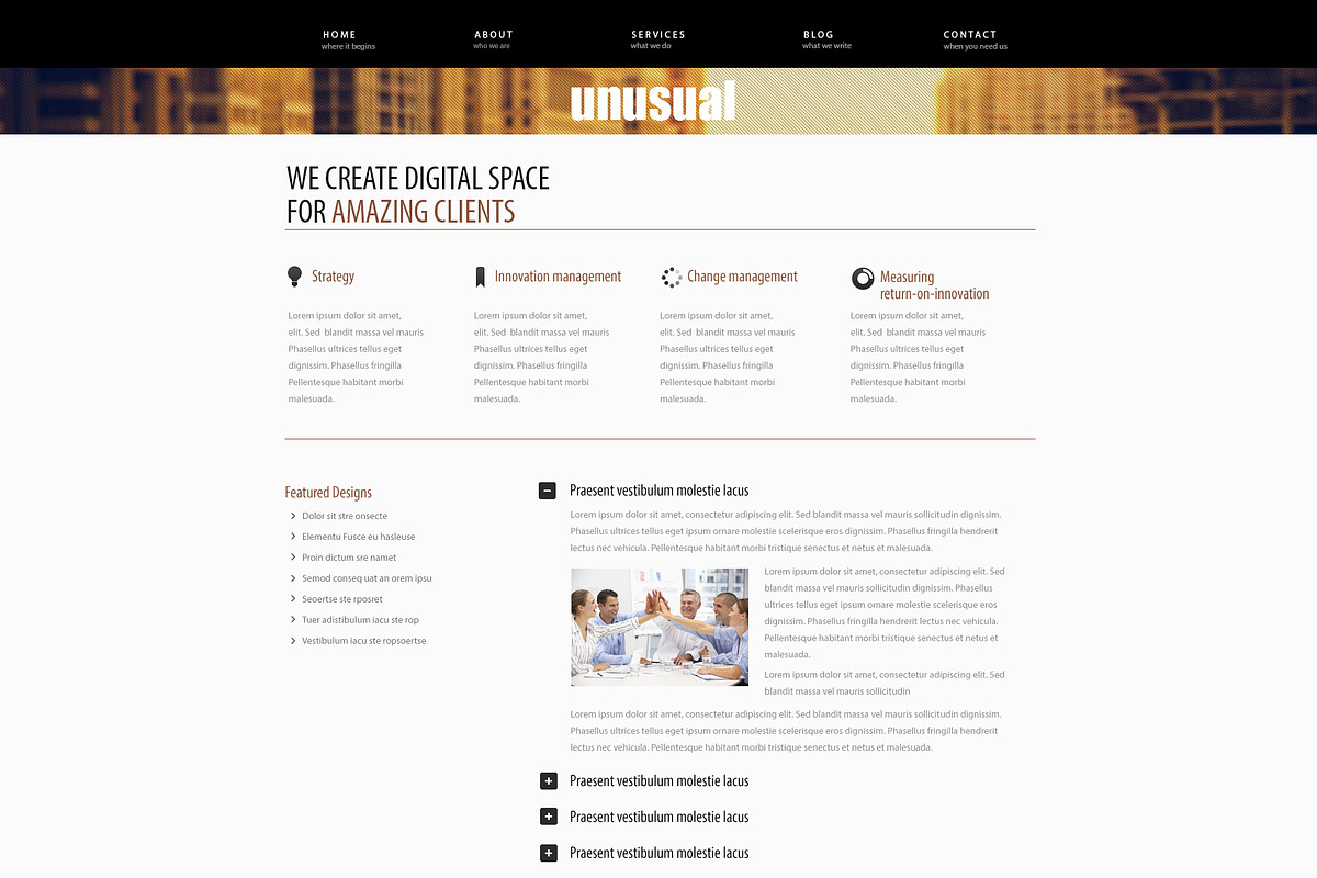 Unusual - Website Template, a Landing Page Template by Brand Square (Photo 4 of 4)