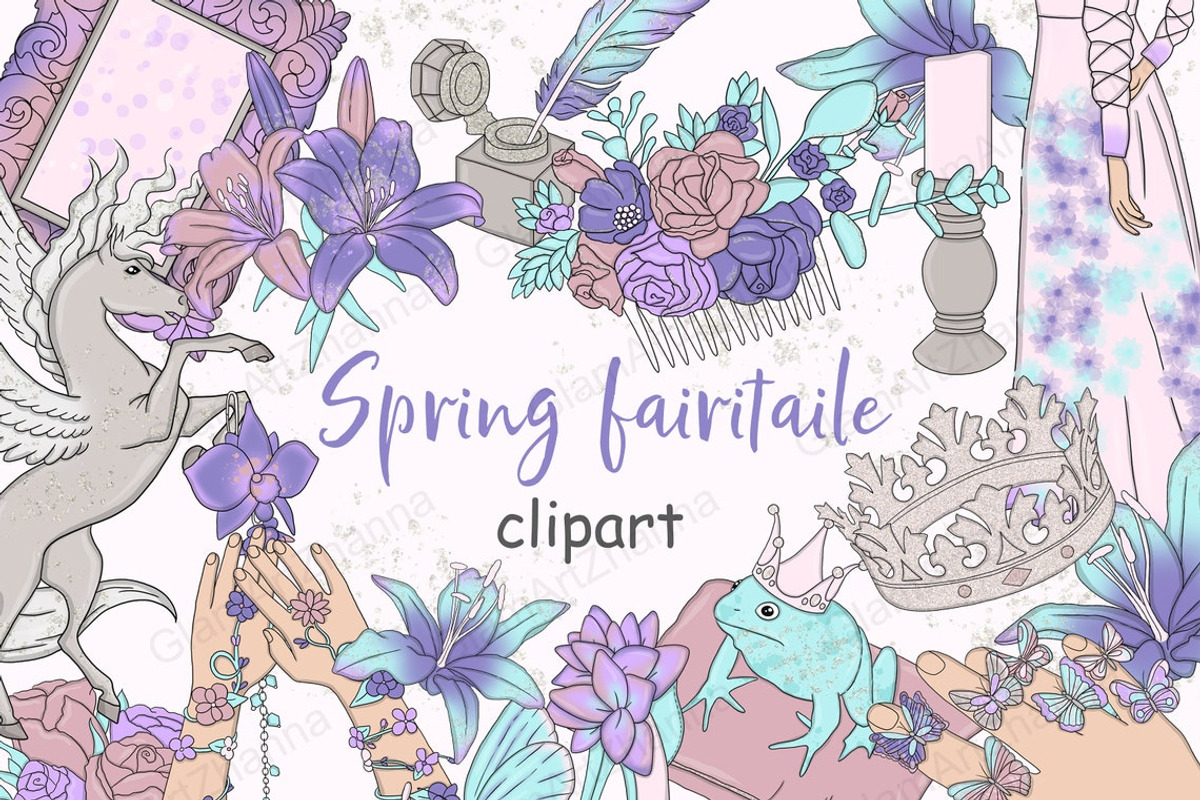 Spring Fairy Tale Clipart, a Seasonal Illustration by GlamArtZhanna (Photo 1 of 3)