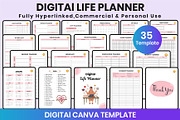 Digital Life Planner For Canva, a Stationery Template by Shumaya (Thumbnail 1 of 6)