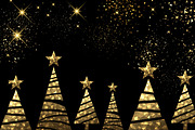 Golden Christmas trees set, a Decorative Illustration by Vjom (Thumbnail 5 of 12)