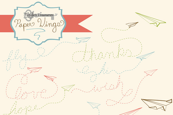 Paper Airplane Clipart Set