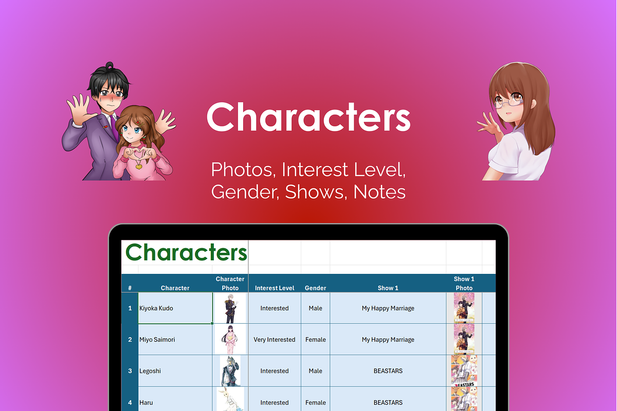 Anime Tracker - Excel preview 4