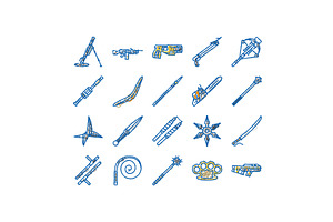 weapon gun game knife war icons hand, an Object Illustration by pikepicture