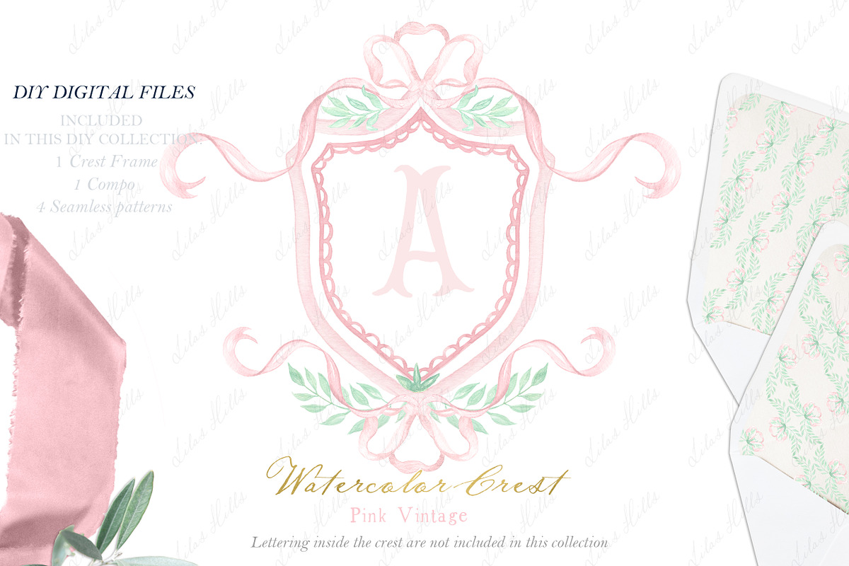 Newborn Girl Vintage Watercolor DIY, an Illustration by LABFcreations (Photo 1 of 4)