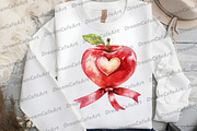 Apple Clipart Bundle, Watercolor PNG, an Illustration by DreamCafeArt (Thumbnail 5 of 7)