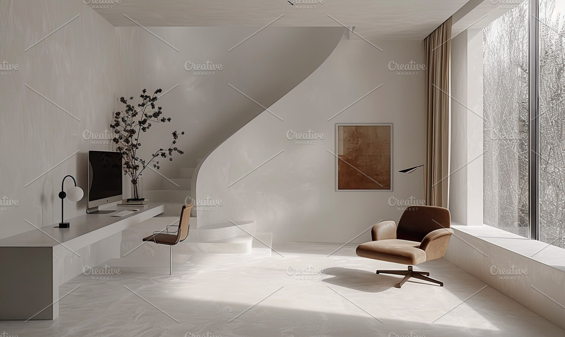 Minimalist living room design featur, a Photo by LOGOCREATIVE