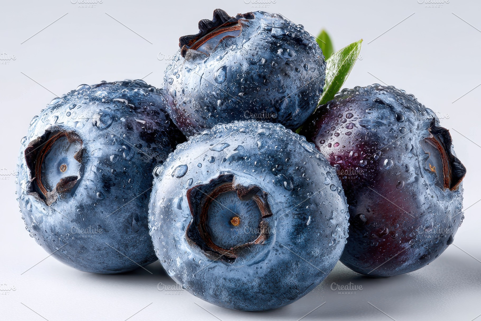 Juicy Blueberries Fresh and Dewy Clo, a Photo by Pixeness Studio
